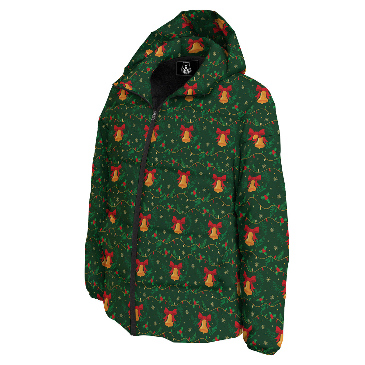 Bell Cute Christmas Print Pattern Down Jacket-grizzshop