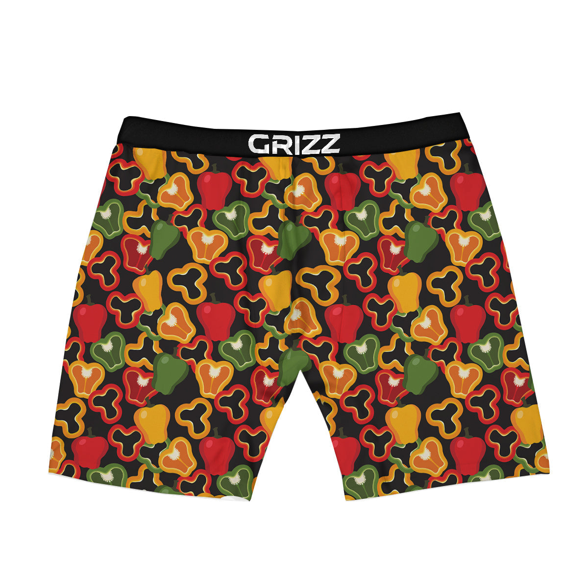 Bell Pepper Black Print Pattern Boxer Briefs-grizzshop