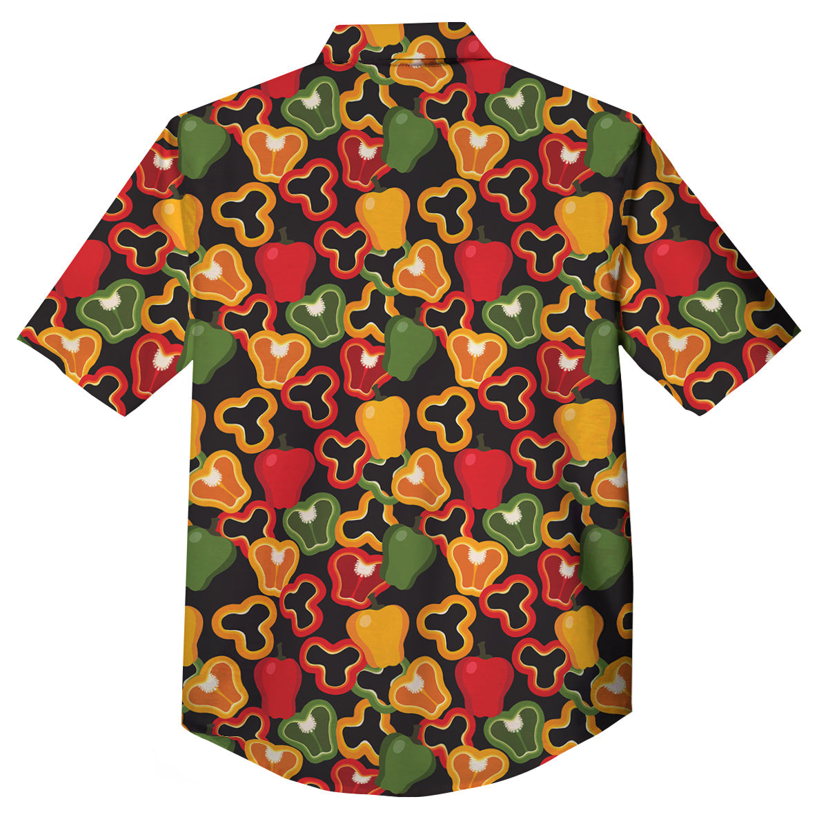 Bell Pepper Black Print Pattern Button Up Shirt-grizzshop