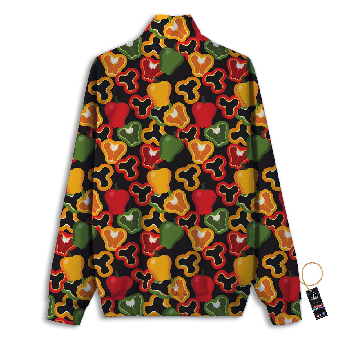 Bell Pepper Black Print Pattern Track Jacket-grizzshop