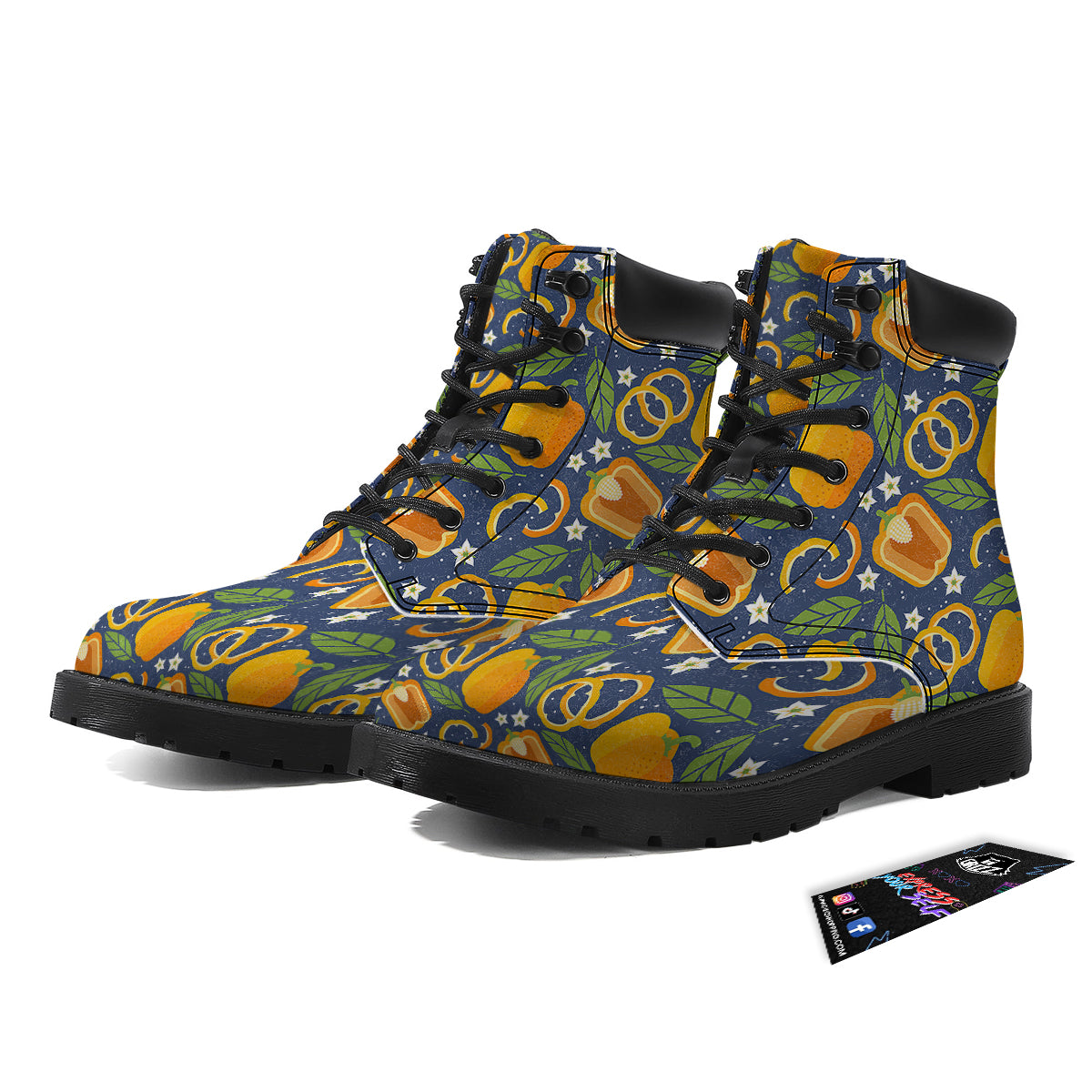 Bell Pepper Leaf Print Pattern Boots-grizzshop