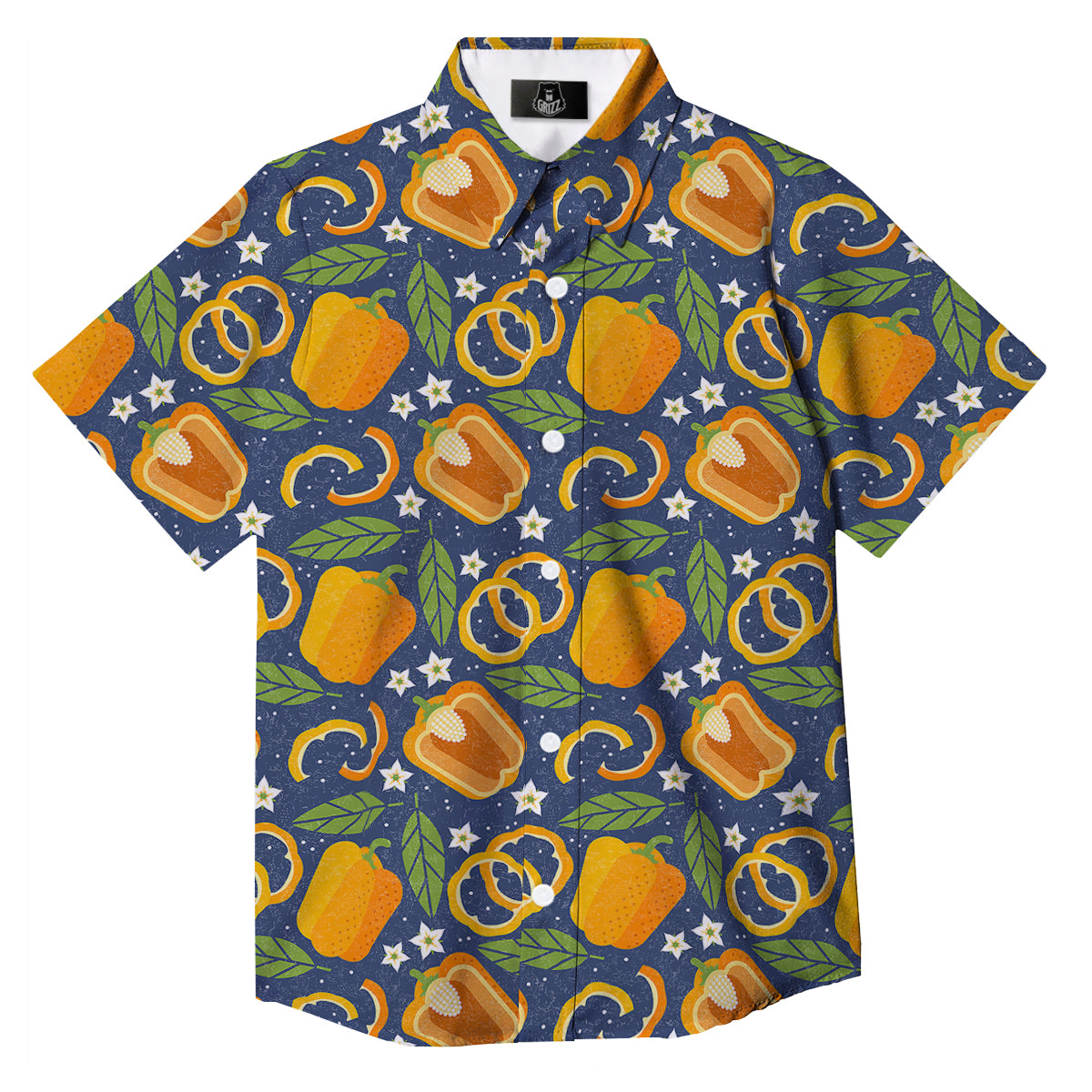 Bell Pepper Leaf Print Pattern Button Up Shirt-grizzshop