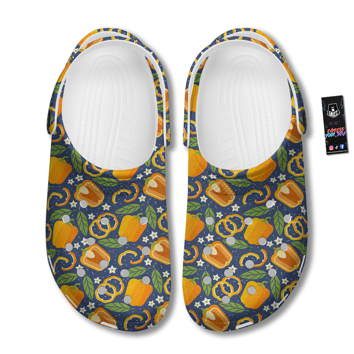Bell Pepper Leaf Print Pattern Clog-grizzshop