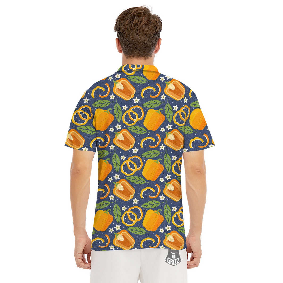Bell Pepper Leaf Print Pattern Men's Golf Shirts-grizzshop