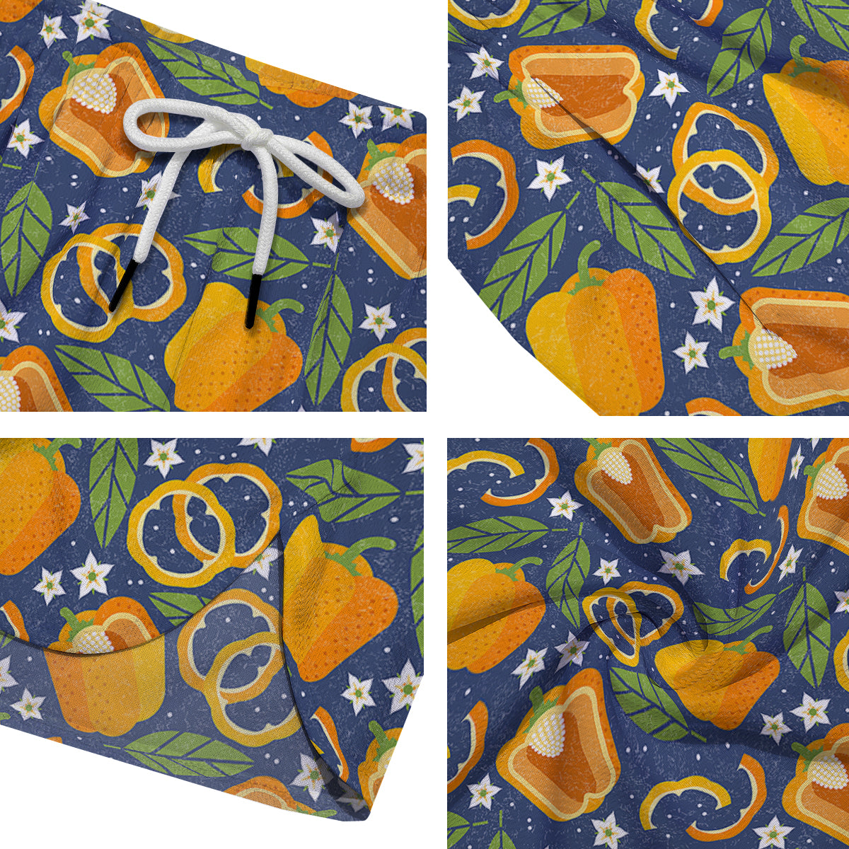 Bell Pepper Leaf Print Pattern Men's Running Shorts-grizzshop