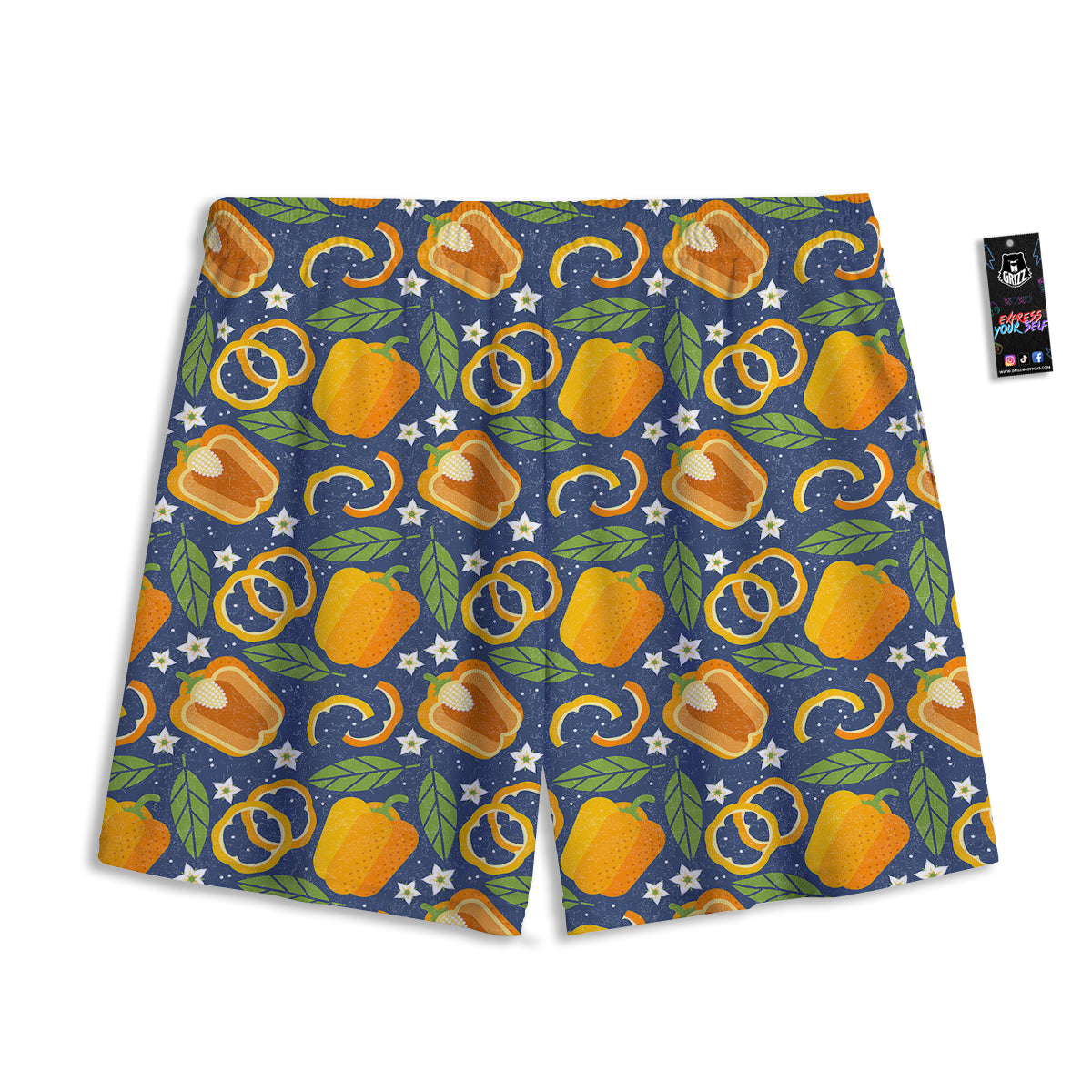 Checkered Black And Gold Print Pattern Mesh Shorts