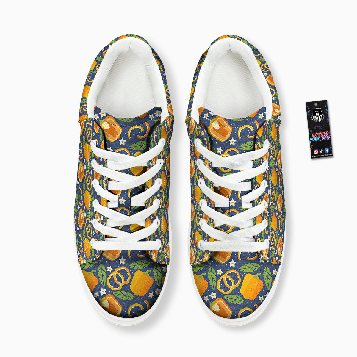 Bell Pepper Leaf Print Pattern Platform Shoes-grizzshop