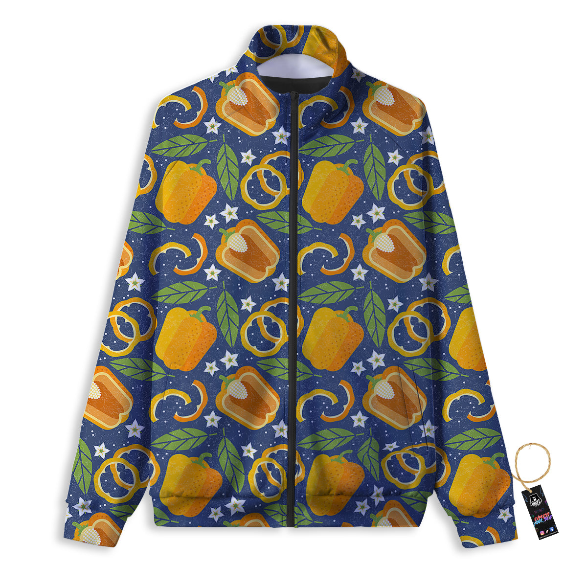 Bell Pepper Leaf Print Pattern Track Jacket-grizzshop