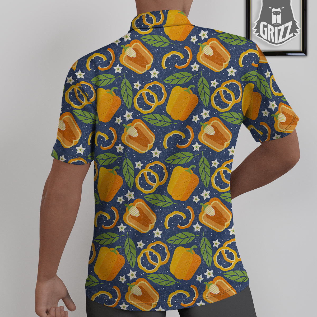 Bell Pepper Leaf Print Pattern Untucked Shirts-grizzshop