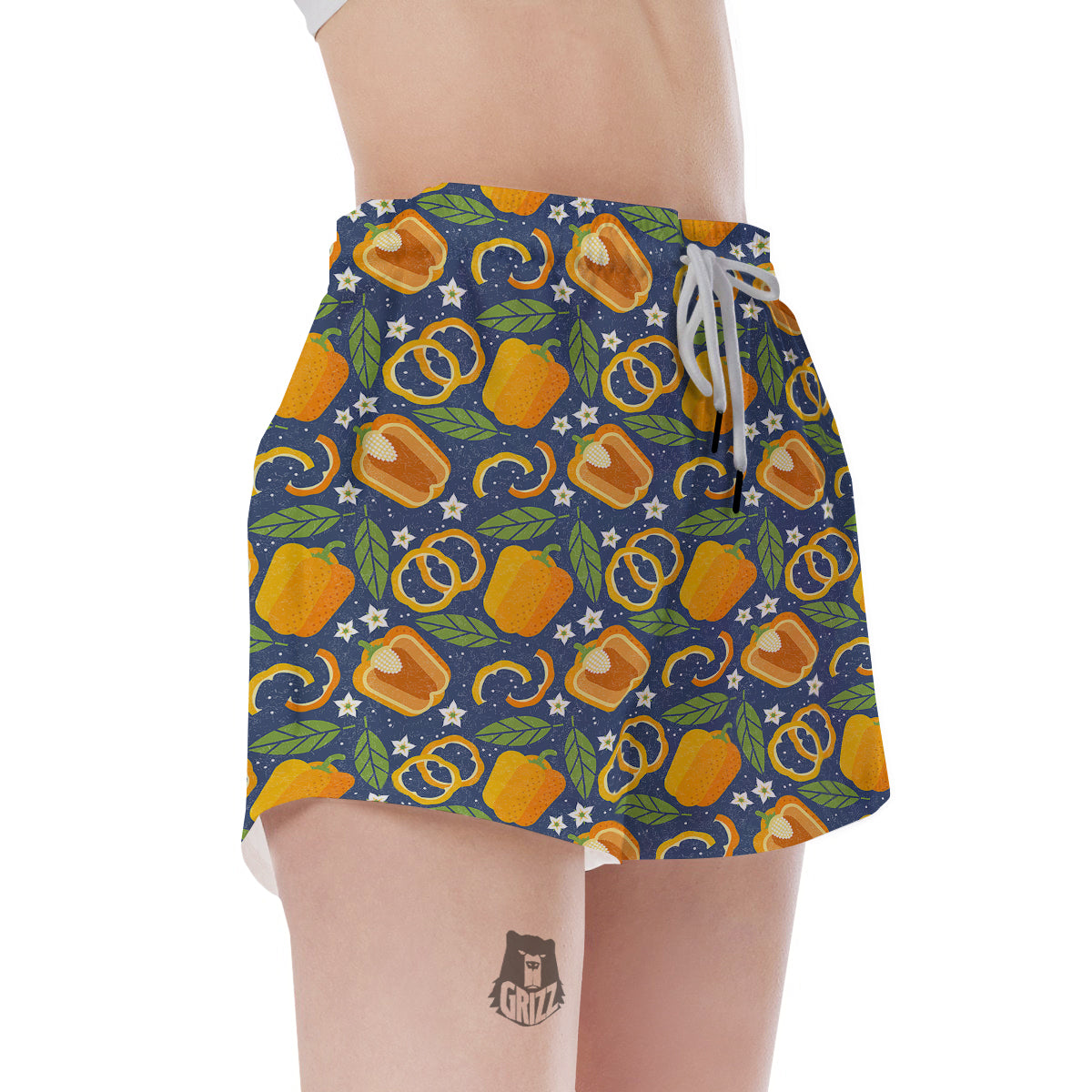 Bell Pepper Leaf Print Pattern Women's Shorts-grizzshop