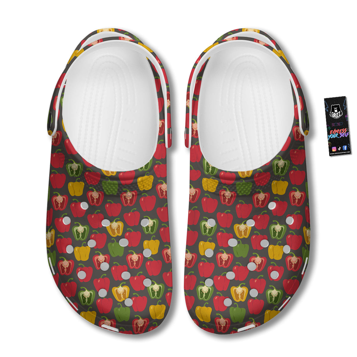 Bell Pepper Vintage Print Pattern Clog-grizzshop