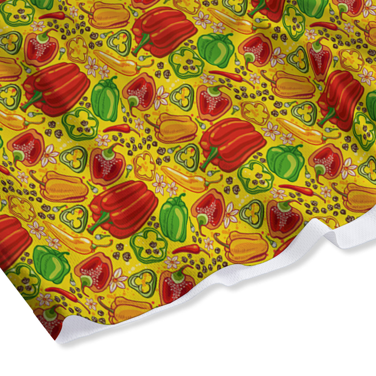 Bell Pepper Yellow Print Pattern Mesh Shorts-grizzshop