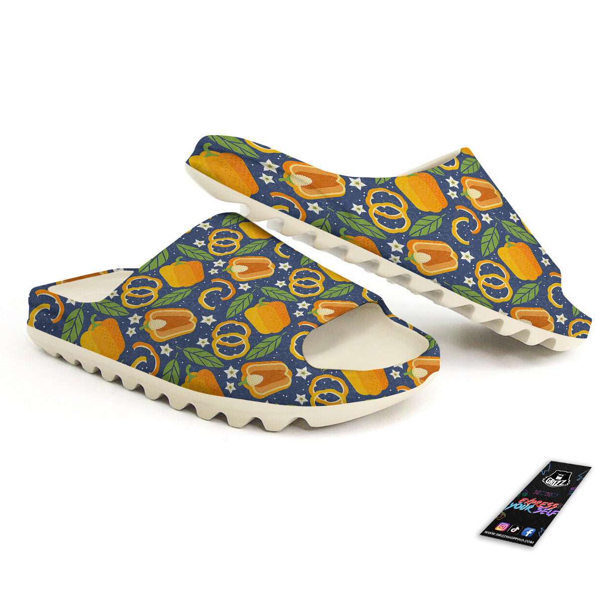 Bell Pepper Leaf Print Pattern Sandals-grizzshop