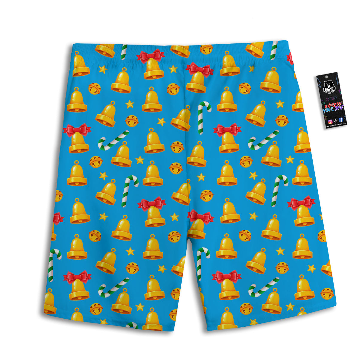 Bells Merry Christmas Print Pattern Men's Athletic Shorts