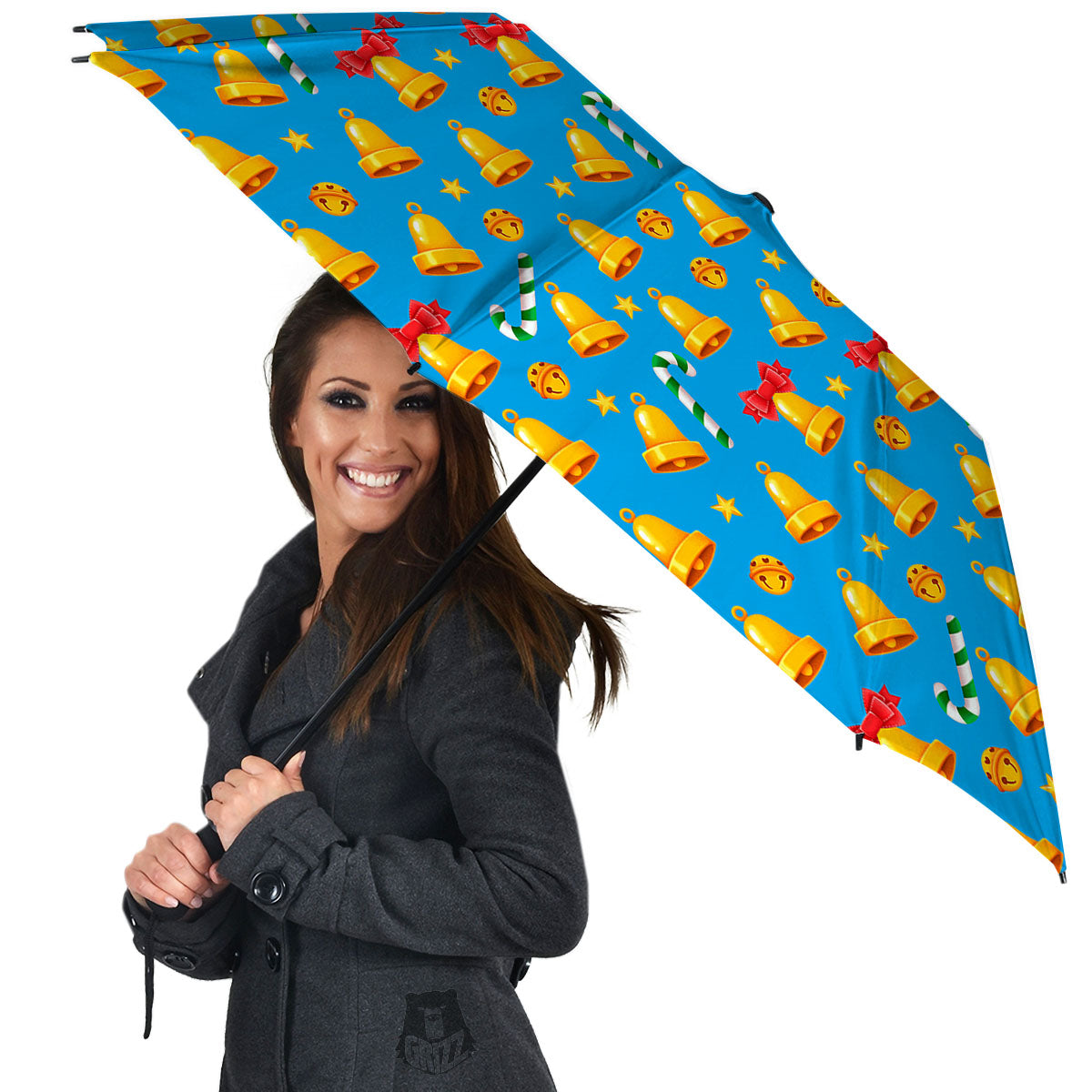 Bells Merry Christmas Print Pattern Umbrella-grizzshop