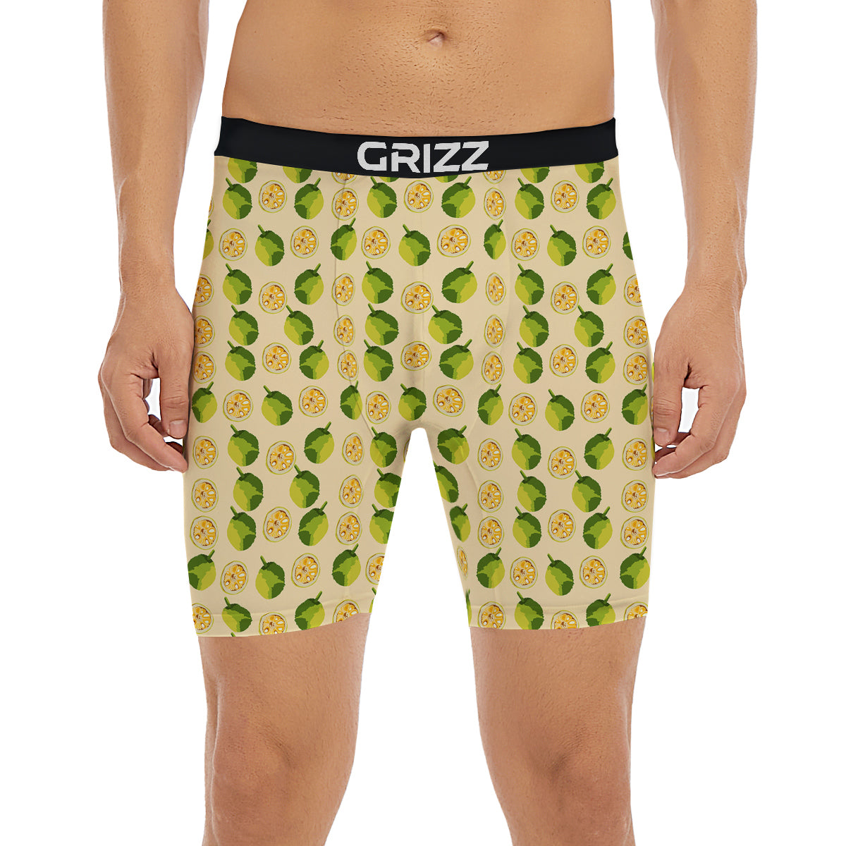 Biege Jackfruit Print Pattern Boxer Briefs-grizzshop