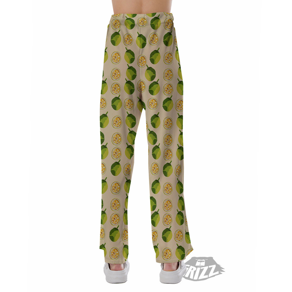 Biege Jackfruit Print Pattern Pajama Pants-grizzshop