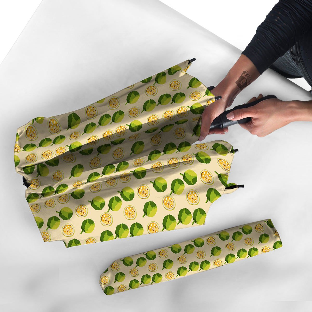Biege Jackfruit Print Pattern Umbrella-grizzshop