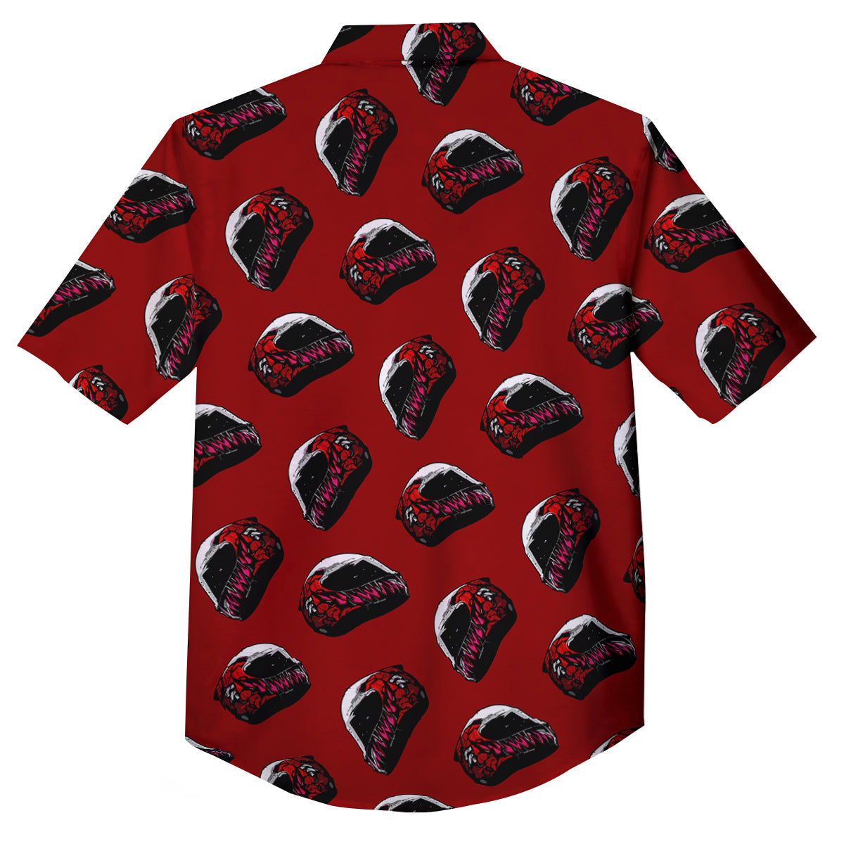 Biker Helmet Devil Print Pattern Button Up Shirt-grizzshop