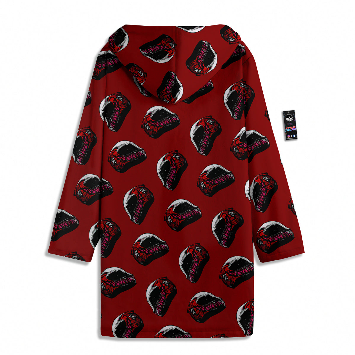 Biker Helmet Devil Print Pattern Men's Windbreaker Jacket-grizzshop