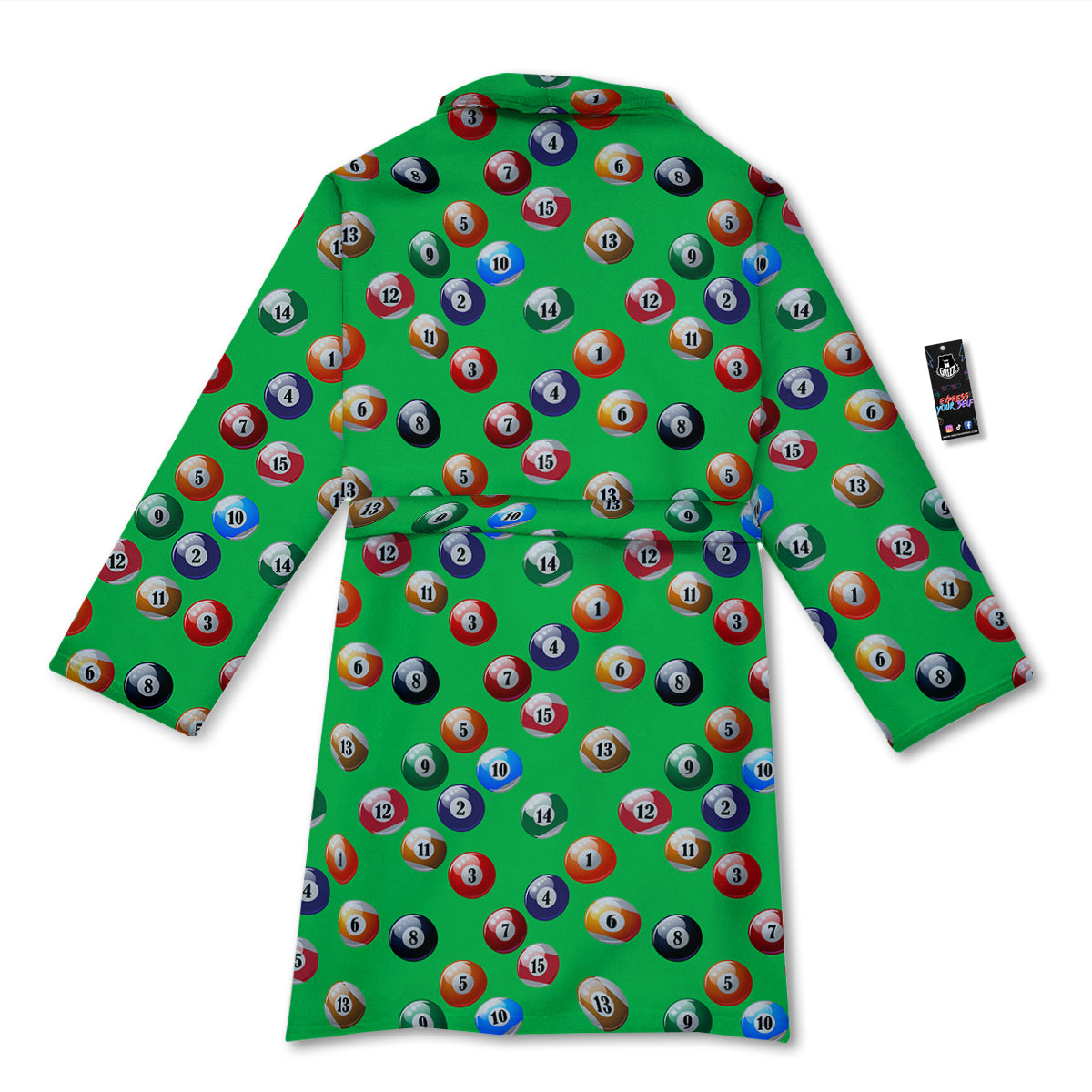 Billiard Ball Green Print Pattern Bathrobe-grizzshop