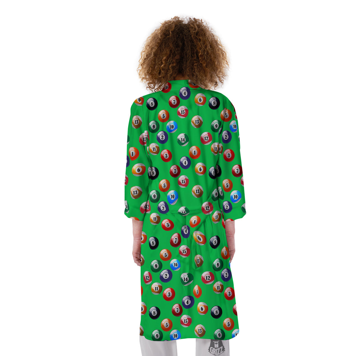 Billiard Ball Green Print Pattern Kimono-grizzshop