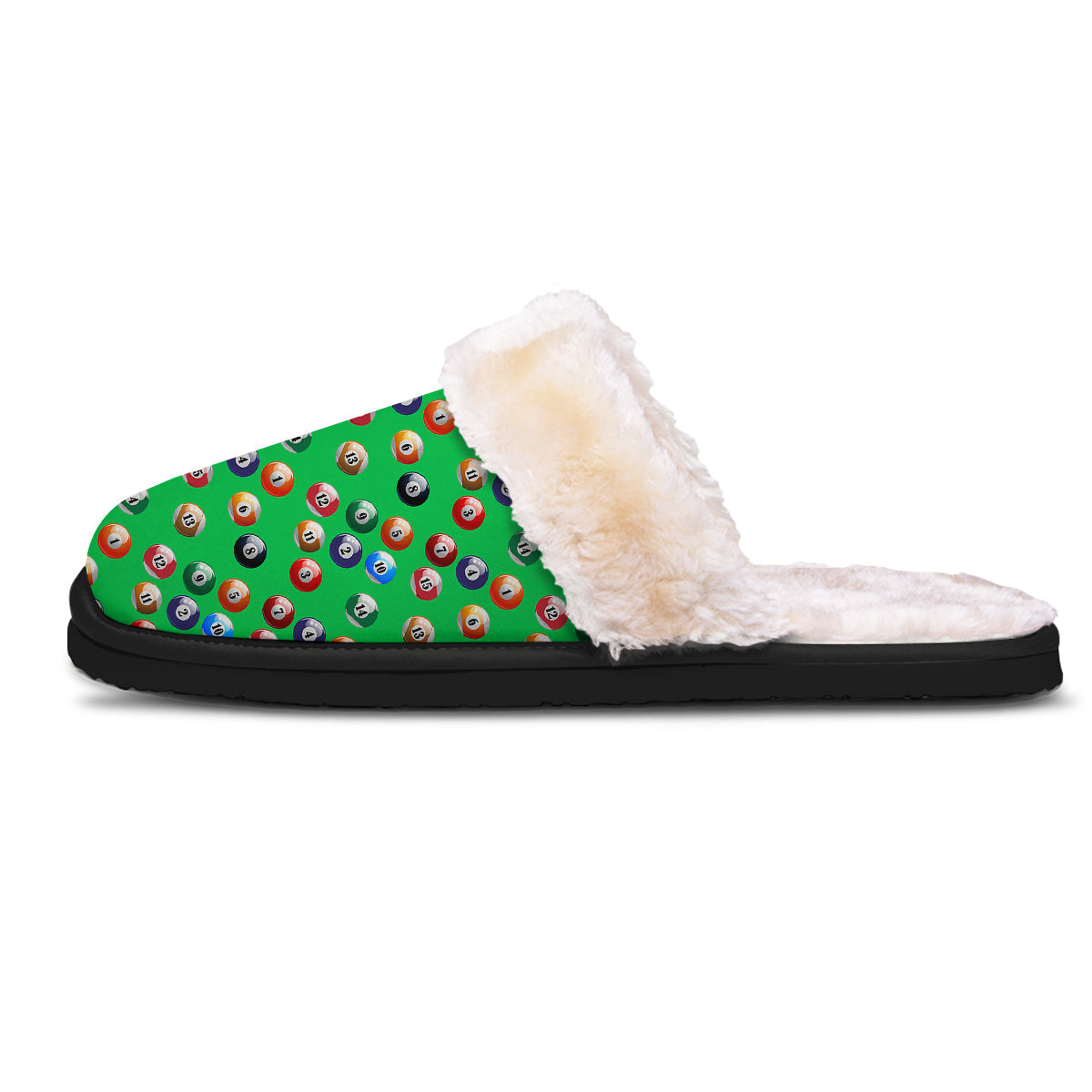 Billiard Ball Green Print Pattern Slippers-grizzshop