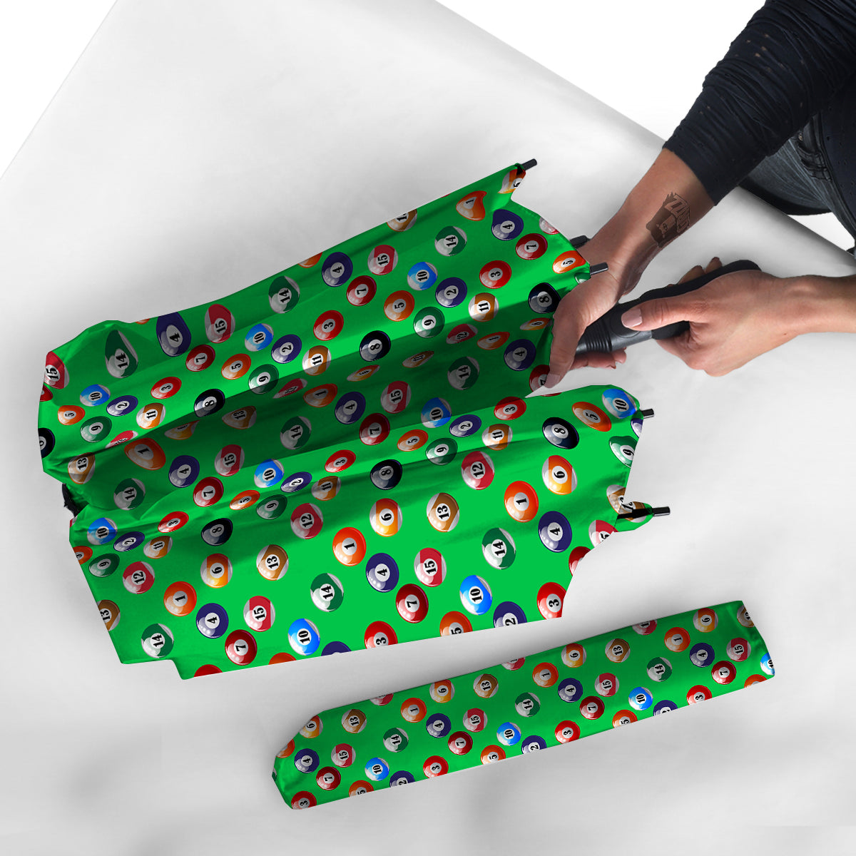 Billiard Ball Green Print Pattern Umbrella-grizzshop