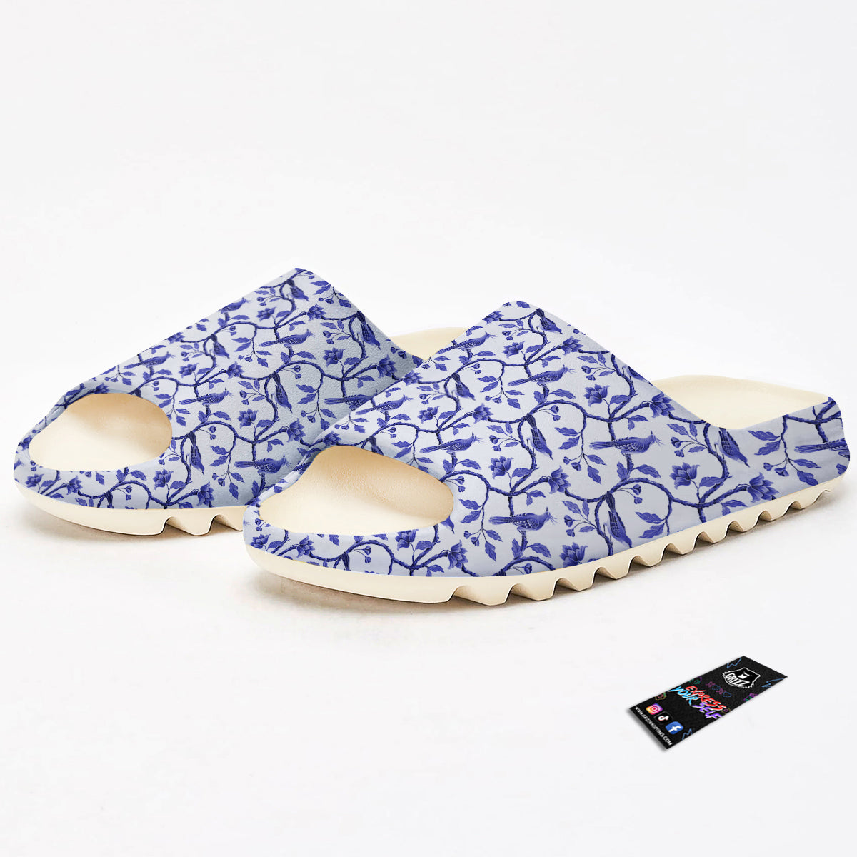 Bird Chinoiserie Print Pattern Sandals-grizzshop
