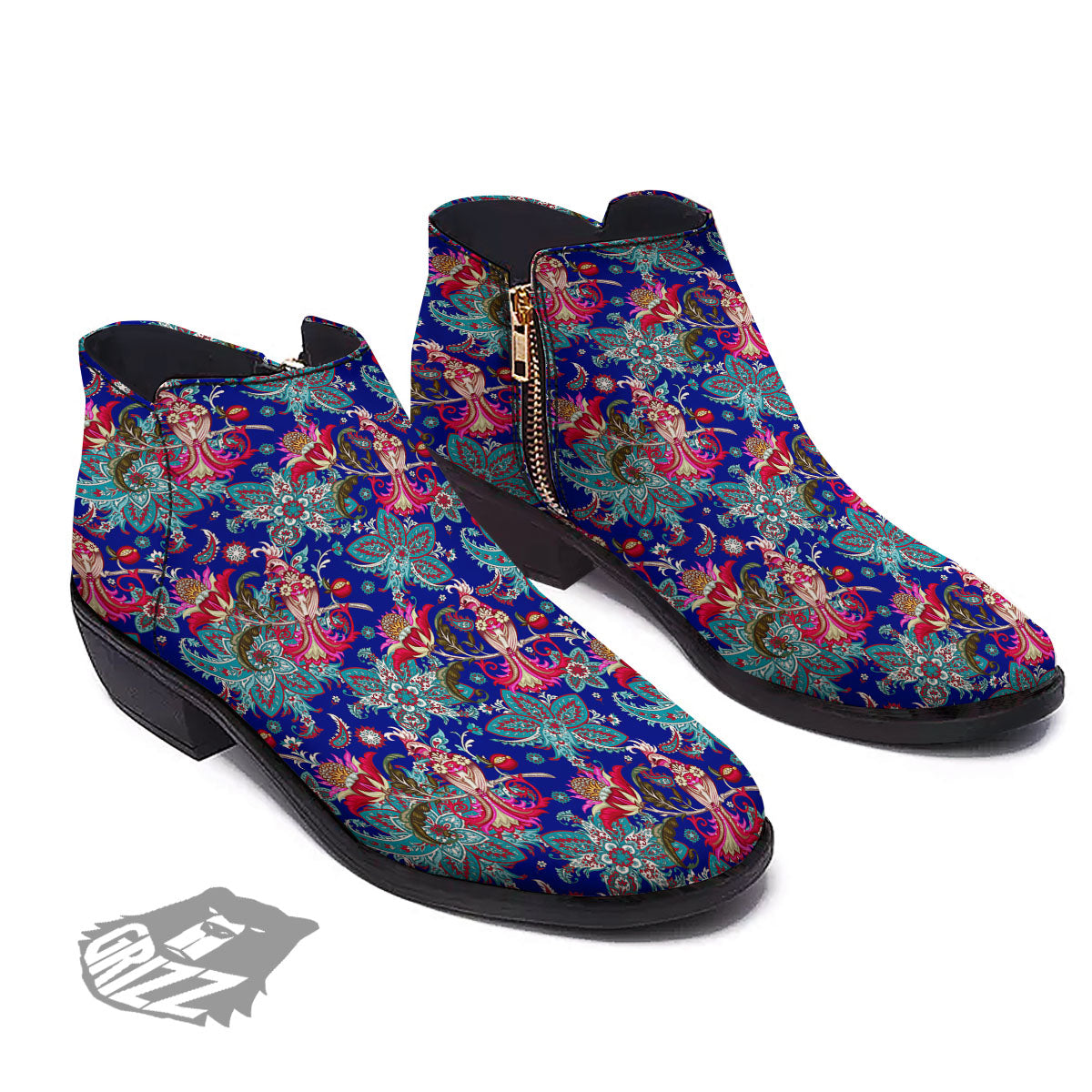Bird Of Paradise Ethnic Print Pattern Ankle Boots-grizzshop