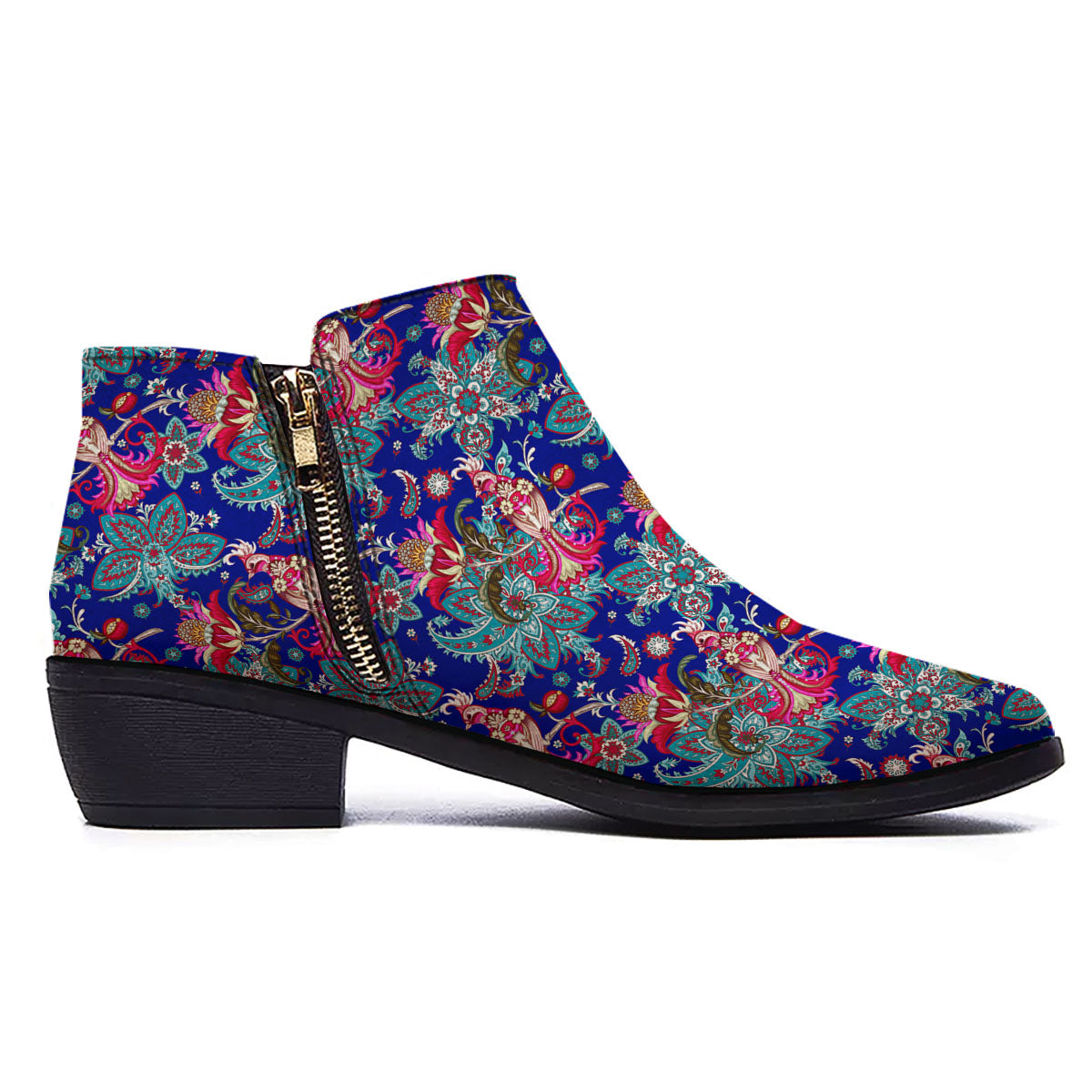 Bird Of Paradise Ethnic Print Pattern Ankle Boots-grizzshop