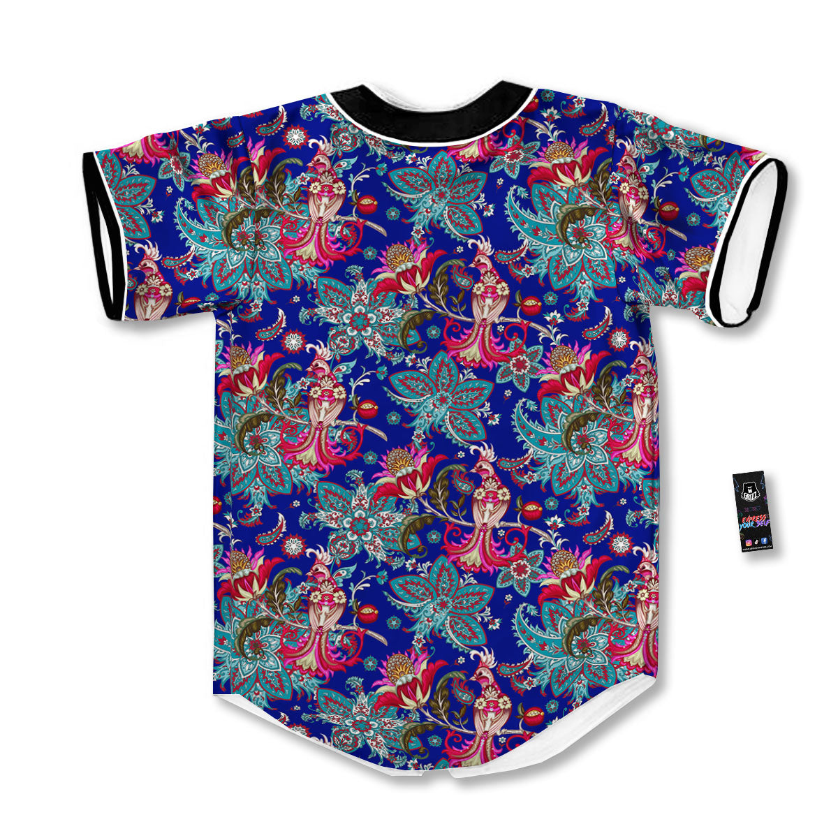 Bird Of Paradise Ethnic Print Pattern Baseball Jersey-grizzshop