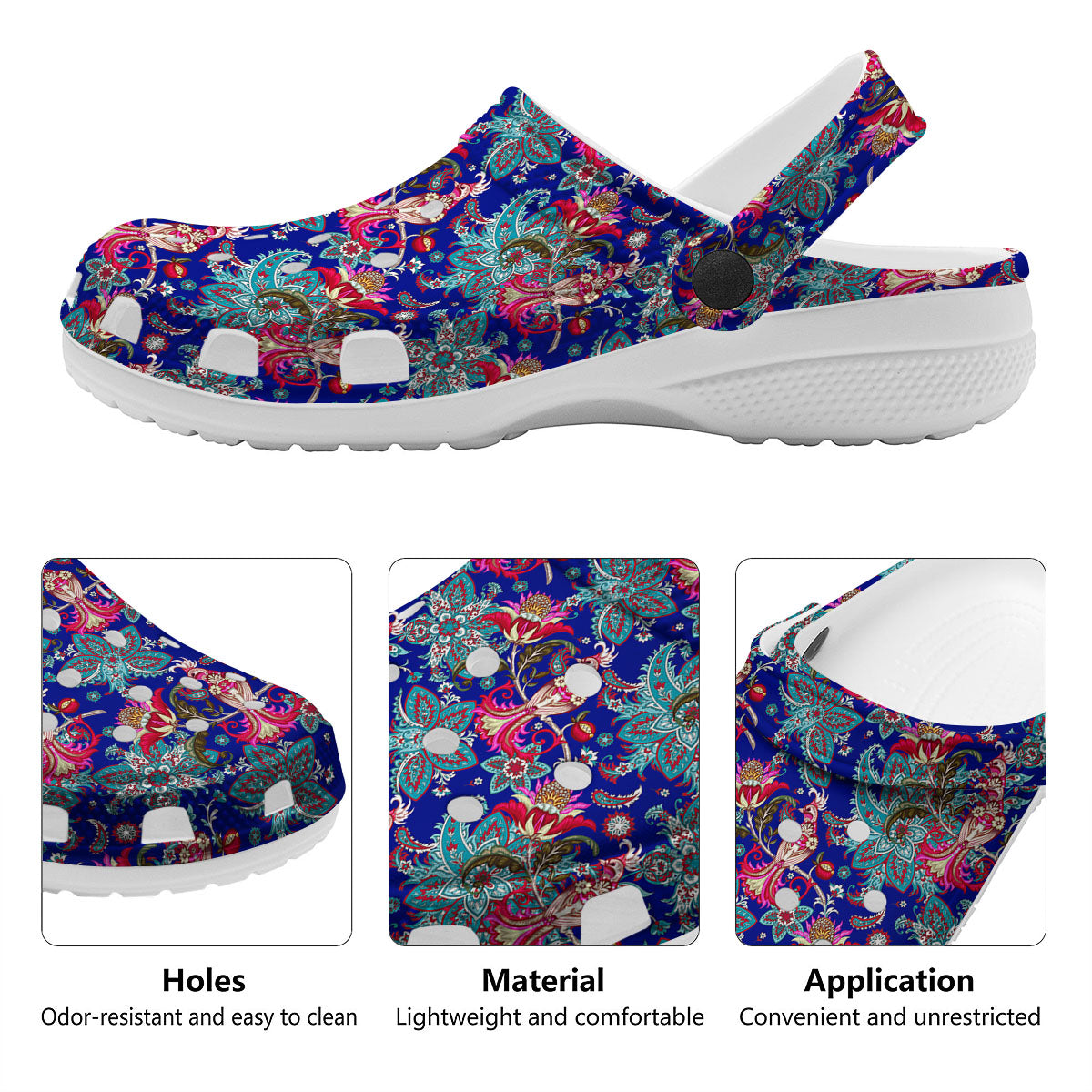 Bird Of Paradise Ethnic Print Pattern Clog-grizzshop