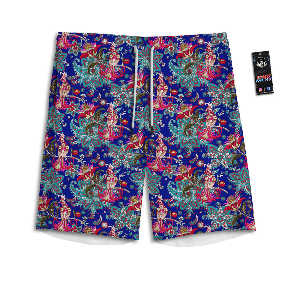 Black Cheetah And Hot Purple Print Men's Athletic Shorts