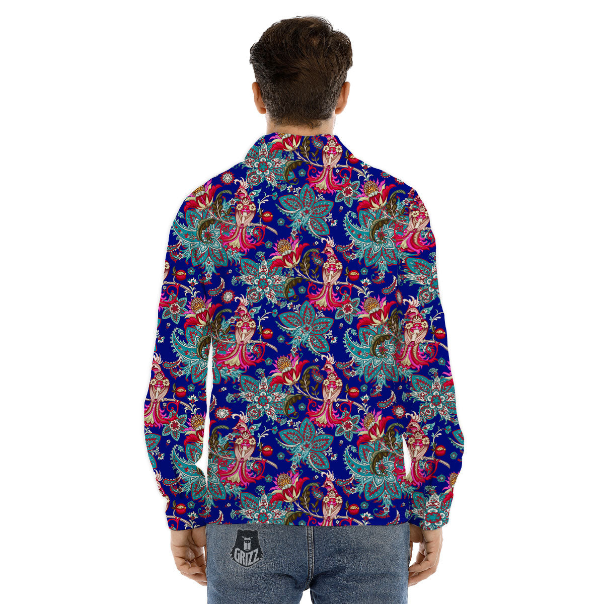 Bird Of Paradise Ethnic Print Pattern Men's Dress Shirts-grizzshop