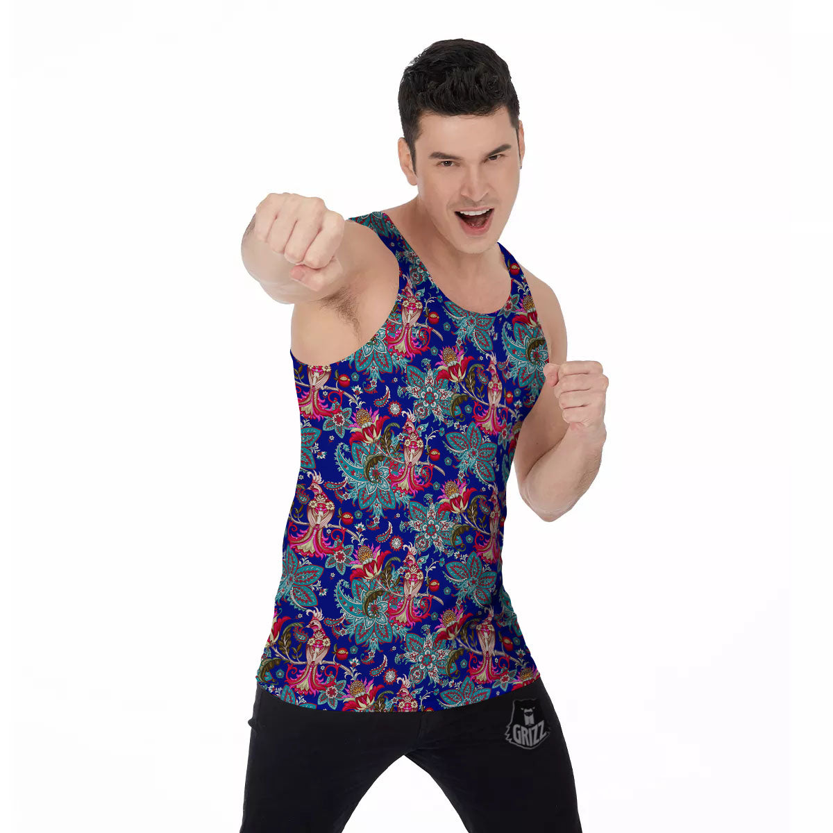 Bird Of Paradise Ethnic Print Pattern Men's Tank Top-grizzshop