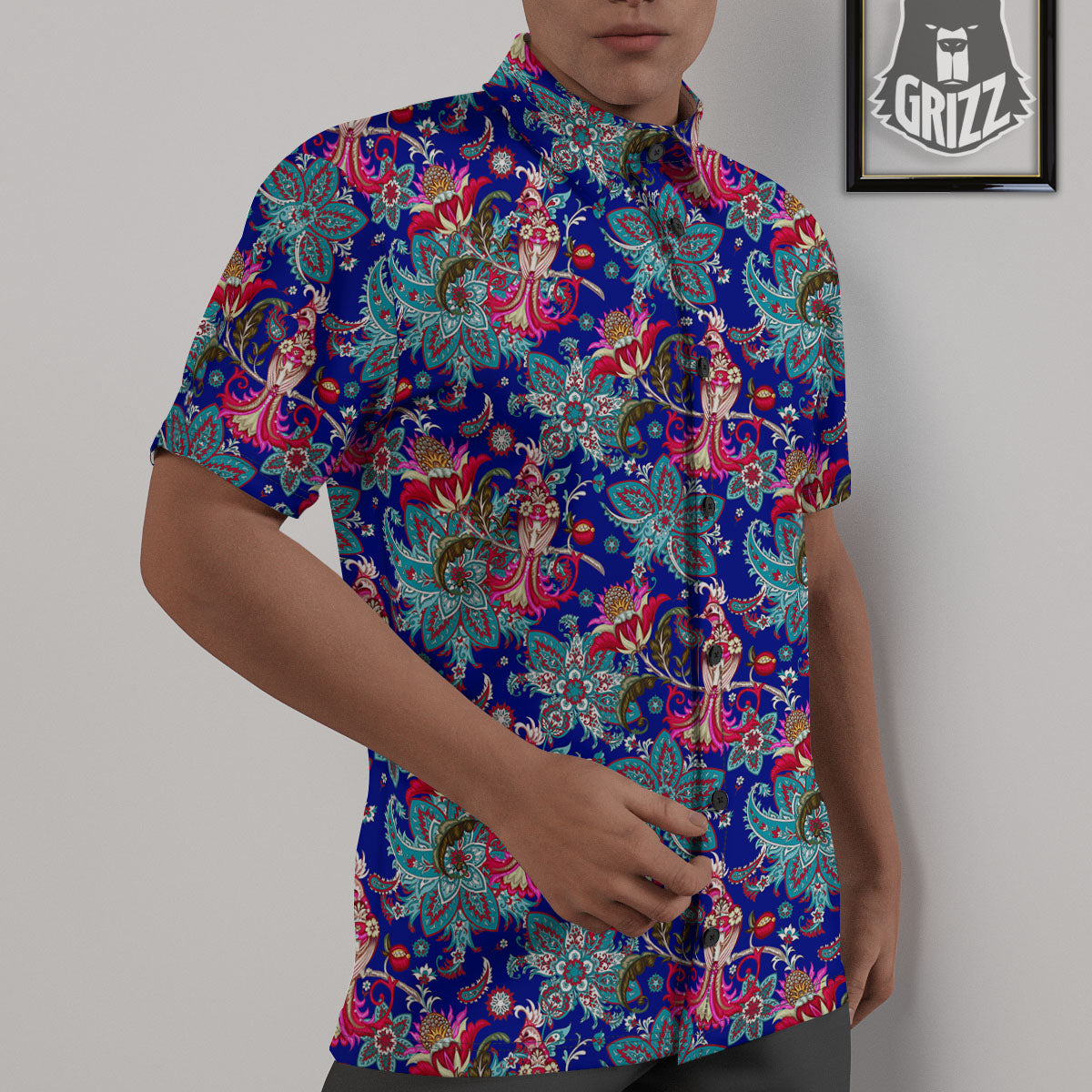 Bird Of Paradise Ethnic Print Pattern Untucked Shirts-grizzshop