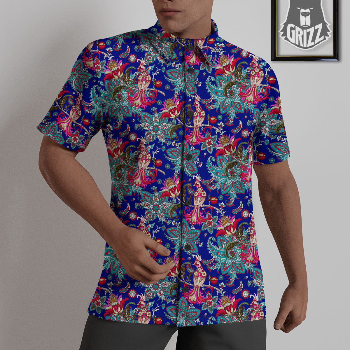 Bird Of Paradise Ethnic Print Pattern Untucked Shirts-grizzshop