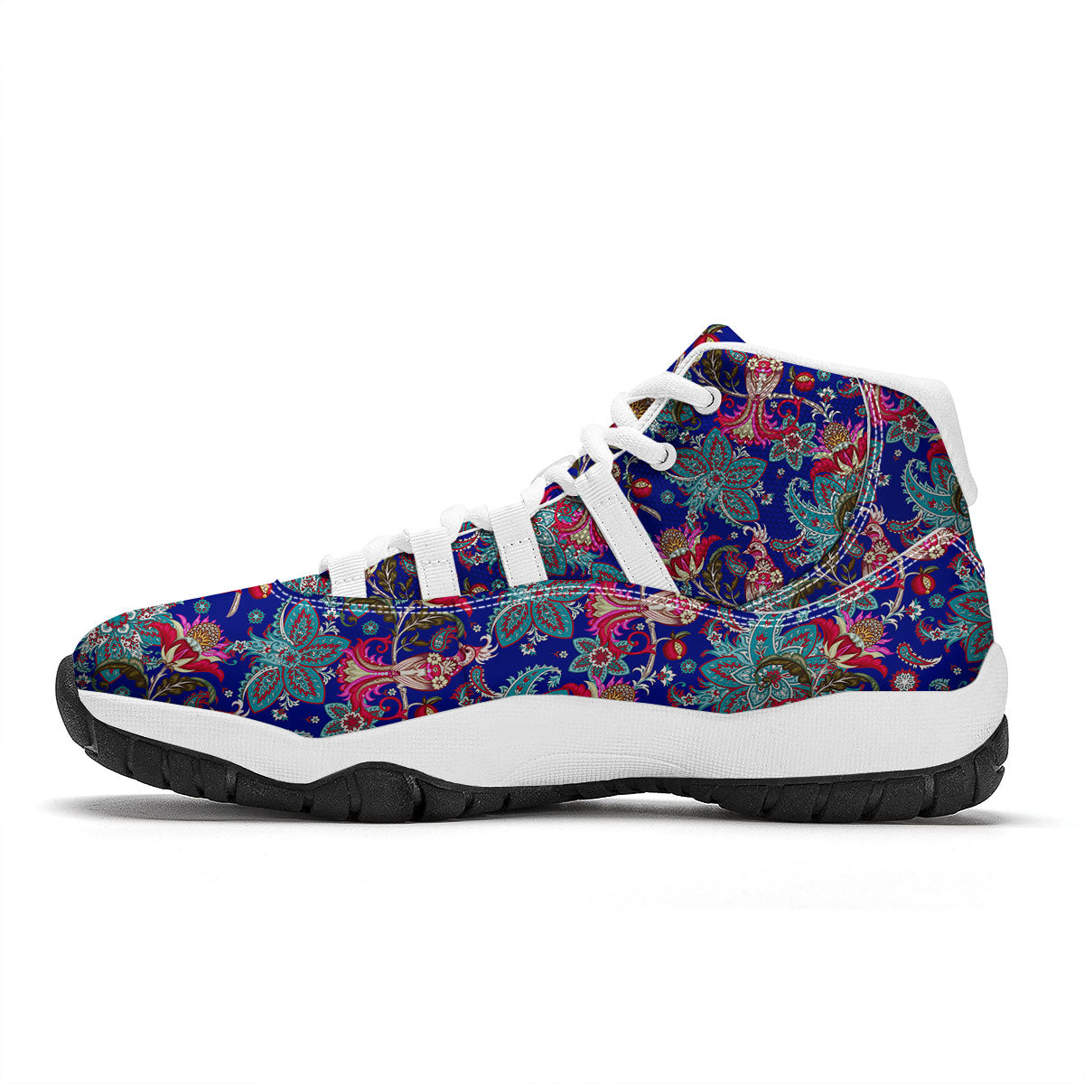 Bird Of Paradise Ethnic Print Pattern White Bball Shoes-grizzshop