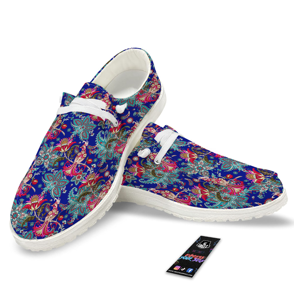 Bird Of Paradise Ethnic Print Pattern White Loafers-grizzshop
