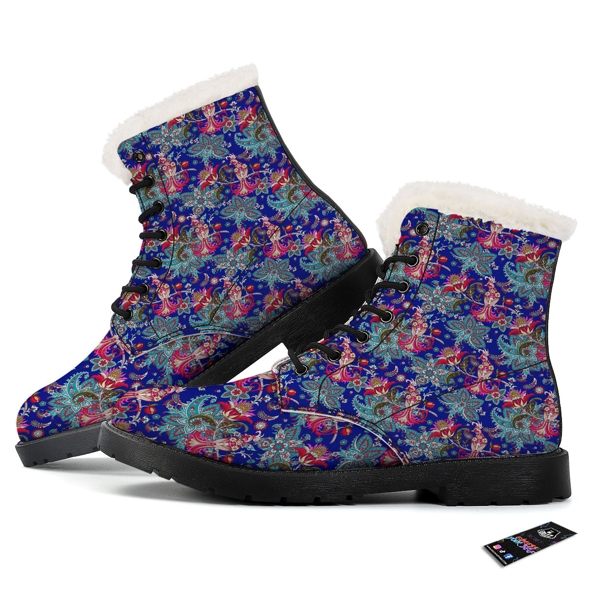 Bird Of Paradise Ethnic Print Pattern Winter Boots-grizzshop