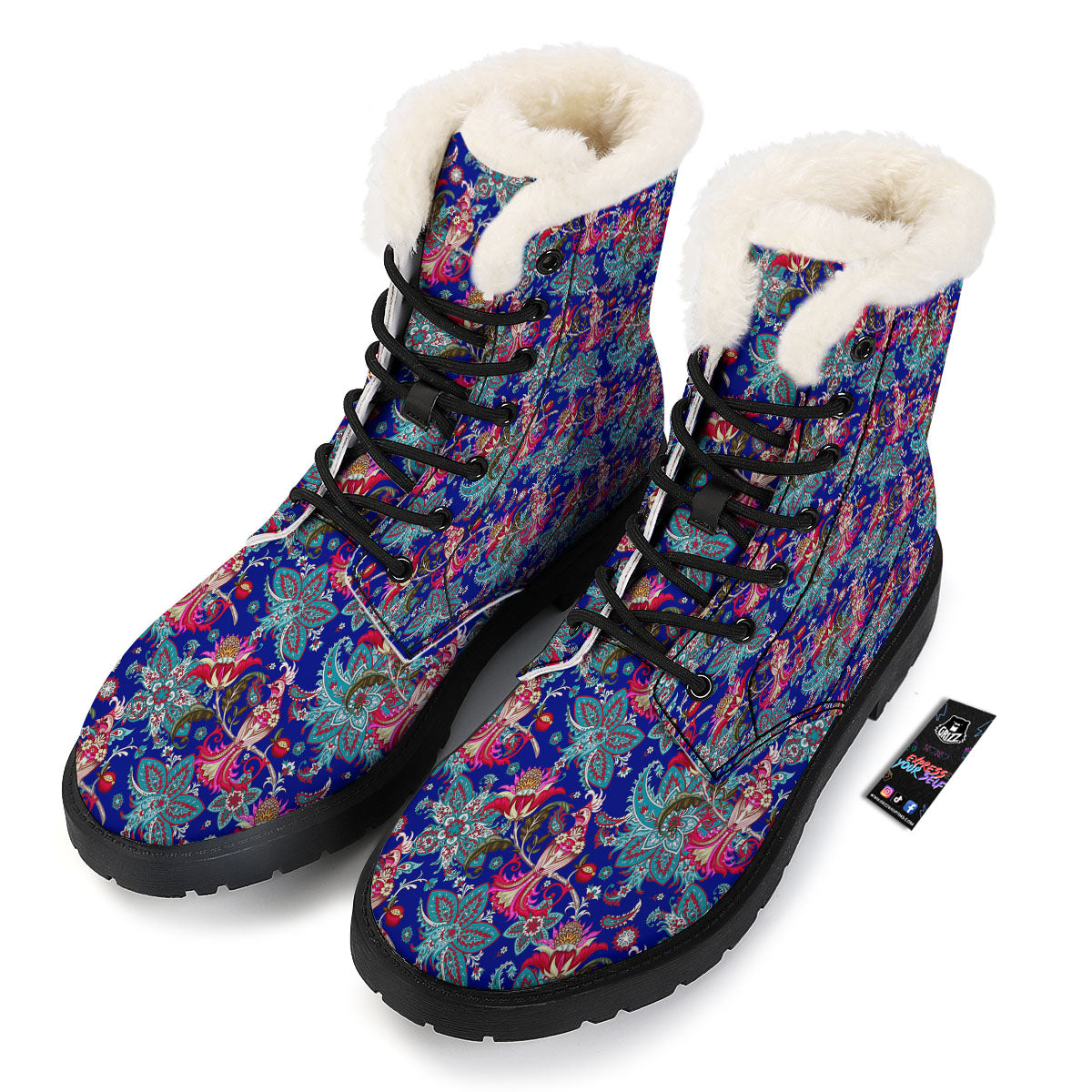 Bird Of Paradise Ethnic Print Pattern Winter Boots-grizzshop