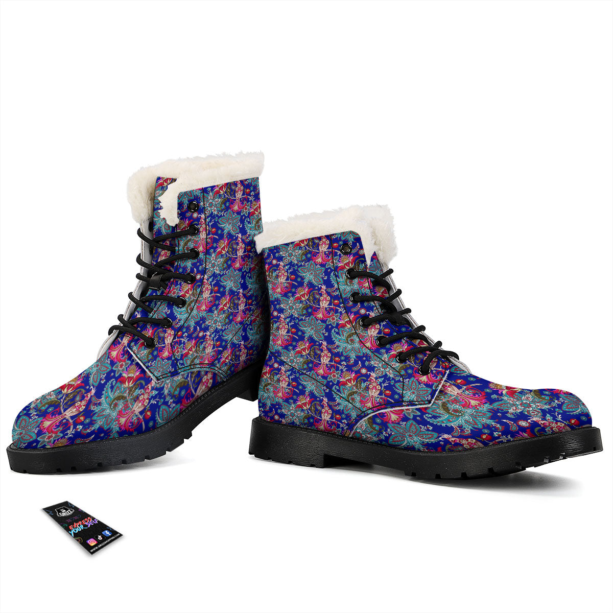 Bird Of Paradise Ethnic Print Pattern Winter Boots-grizzshop