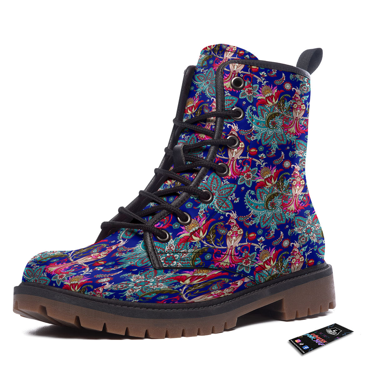 Bird Of Paradise Ethnic Print Pattern Work Boots-grizzshop