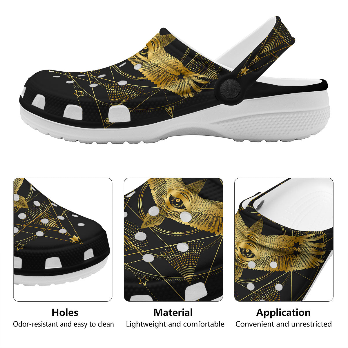 Bird Spiritual Golden Print Clog-grizzshop