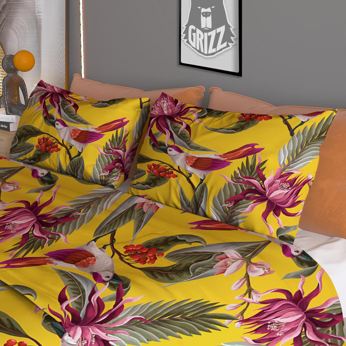 Bird Tropical Of Paradise Print Pattern Duvet Cover Bedding Set-grizzshop