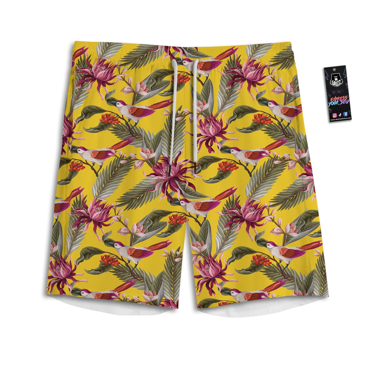 Bird Tropical Of Paradise Print Pattern Men's Athletic Shorts-grizzshop
