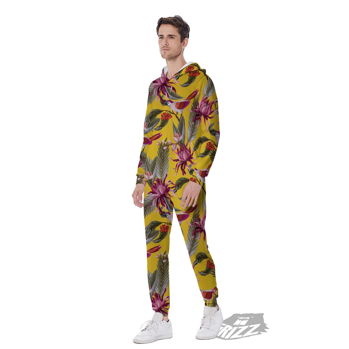 Bird Tropical Of Paradise Print Pattern Men's Jumpsuit-grizzshop