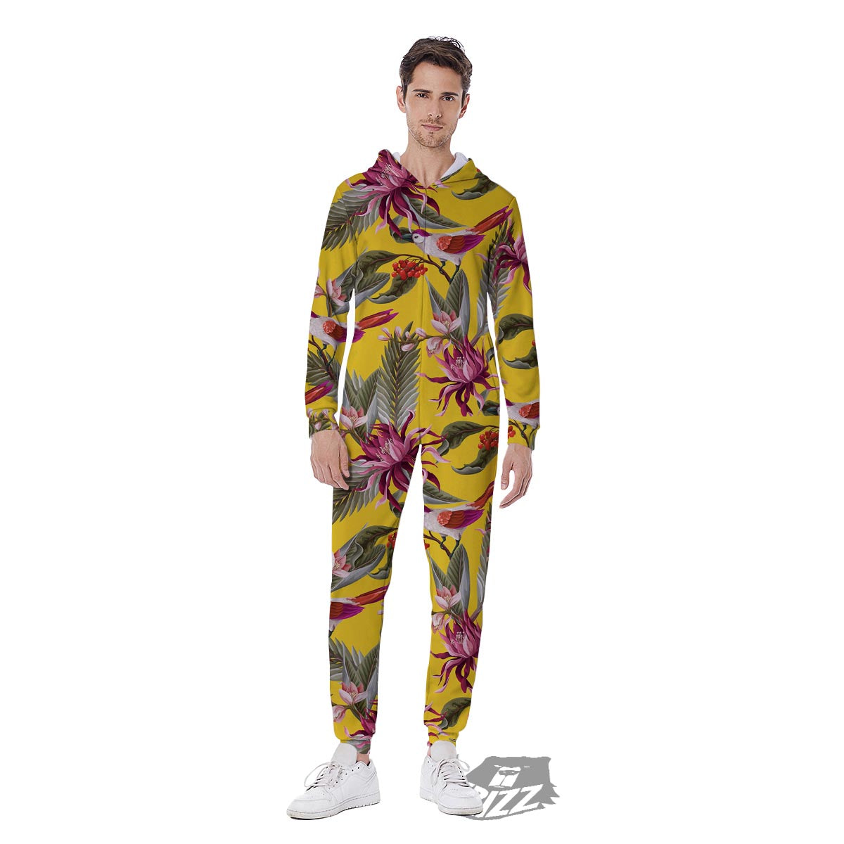 Bird Tropical Of Paradise Print Pattern Men's Jumpsuit-grizzshop