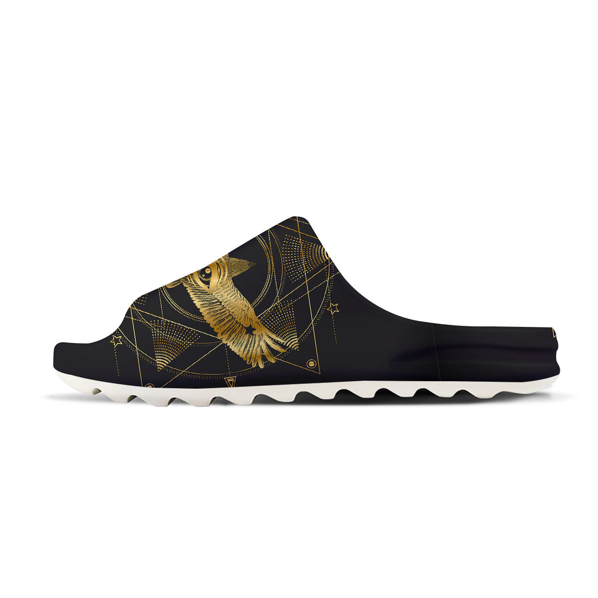 Bird Spiritual Golden Print Sandals-grizzshop